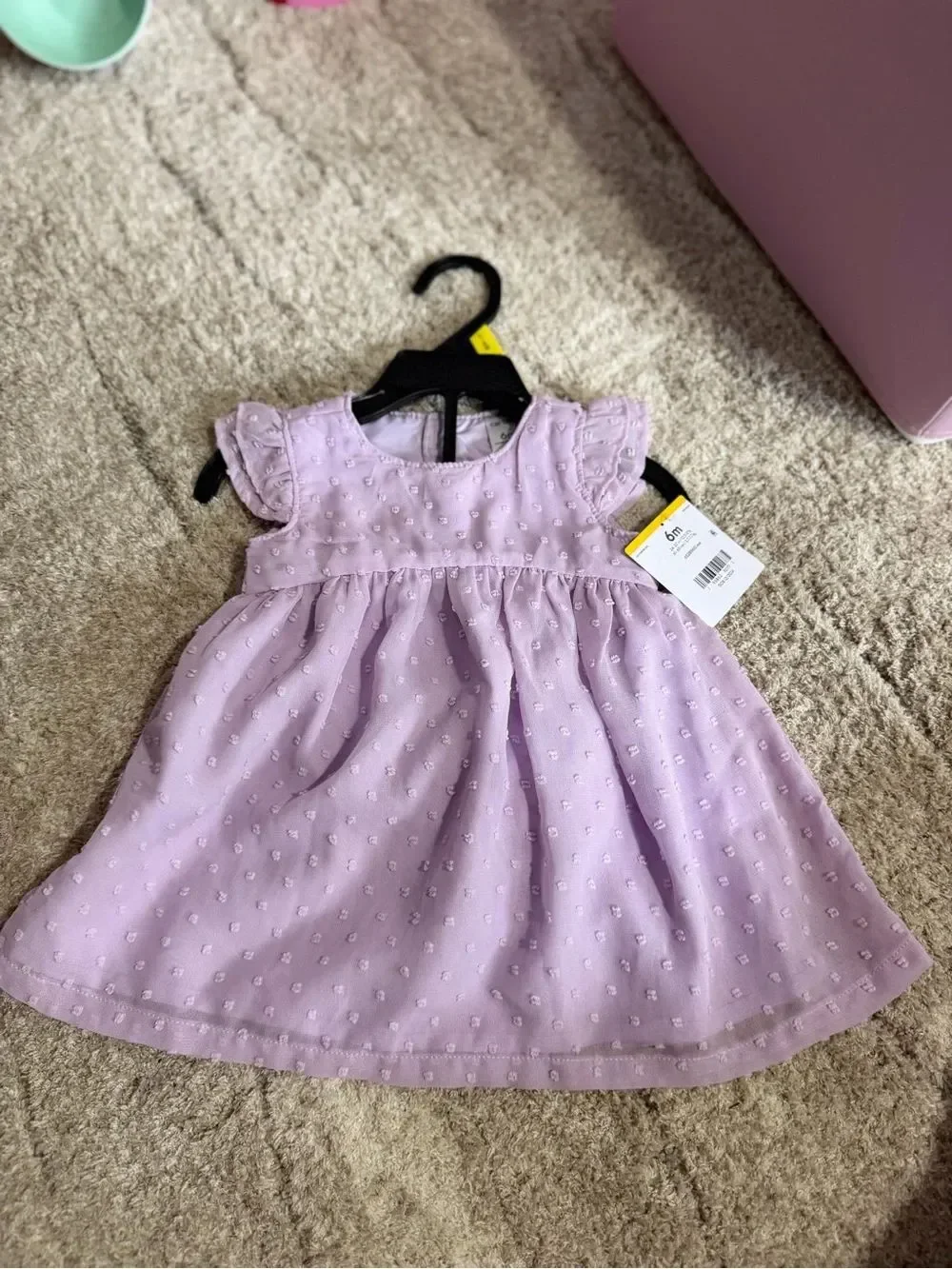 Carter's Swiss Dot Lavender Purple Dress Size 6 Months NWT